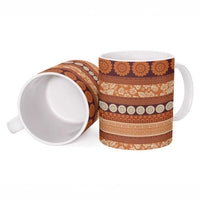 Fiji Marau na Kerisimasi Ceramic Mug Gold Tapa Masi Inspired Christmas - Polynesian Pride