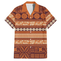 Fiji Marau na Kerisimasi Family Matching Off The Shoulder Long Sleeve Dress and Hawaiian Shirt Gold Tapa Masi Inspired Christmas - Polynesian Pride