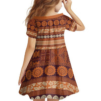 Fiji Marau na Kerisimasi Family Matching Tank Maxi Dress and Hawaiian Shirt Gold Tapa Masi Inspired Christmas - Polynesian Pride