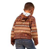 Fiji Marau na Kerisimasi Kid Hoodie Gold Tapa Masi Inspired Christmas - Polynesian Pride