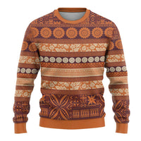 Fiji Marau na Kerisimasi Ugly Christmas Sweater Gold Tapa Masi Inspired Christmas - Polynesian Pride