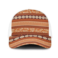 Fiji Marau na Kerisimasi Mesh Trucker Cap Gold Tapa Masi Inspired Christmas - Polynesian Pride