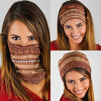 Fiji Marau na Kerisimasi Neck Gaiter Gold Tapa Masi Inspired Christmas - Polynesian Pride