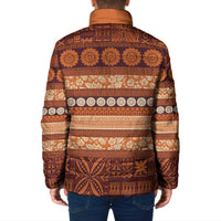 Fiji Marau na Kerisimasi Padded Jacket Gold Tapa Masi Inspired Christmas - Polynesian Pride