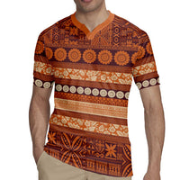 Fiji Marau na Kerisimasi Rugby Jersey Gold Tapa Masi Inspired Christmas LT9 - Polynesian Pride