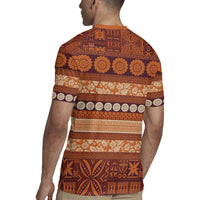 Fiji Marau na Kerisimasi Rugby Jersey Gold Tapa Masi Inspired Christmas LT9 - Polynesian Pride