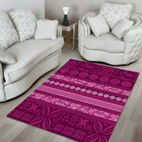Fiji Marau na Kerisimasi Area Rug Pink Tapa Masi Inspired Christmas - Polynesian Pride