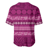 Fiji Marau na Kerisimasi Baseball Jersey Pink Tapa Masi Inspired Christmas LT9 - Polynesian Pride