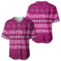 Fiji Marau na Kerisimasi Baseball Jersey Pink Tapa Masi Inspired Christmas LT9 - Polynesian Pride