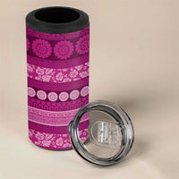 Fiji Marau na Kerisimasi 4 in 1 Can Cooler Tumbler Pink Tapa Masi Inspired Christmas - Polynesian Pride