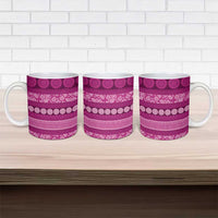 Fiji Marau na Kerisimasi Ceramic Mug Pink Tapa Masi Inspired Christmas - Polynesian Pride