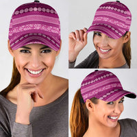 Fiji Marau na Kerisimasi Classic Cap Pink Tapa Masi Inspired Christmas LT9 - Polynesian Pride
