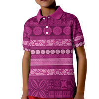 Fiji Marau na Kerisimasi Kid Polo Shirt Pink Tapa Masi Inspired Christmas LT9 Kid Pink - Polynesian Pride