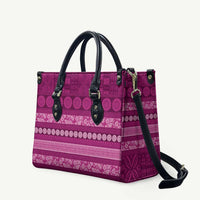 Fiji Marau na Kerisimasi Leather Bag Pink Tapa Masi Inspired Christmas - Polynesian Pride