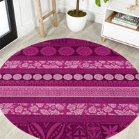 Fiji Marau na Kerisimasi Round Carpet Pink Tapa Masi Inspired Christmas - Polynesian Pride