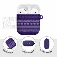 Fiji Marau na Kerisimasi AirPods Case Purple Tapa Masi Inspired Christmas - Polynesian Pride