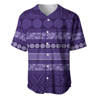 Fiji Marau na Kerisimasi Baseball Jersey Purple Tapa Masi Inspired Christmas LT9 Purple - Polynesian Pride