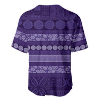 Fiji Marau na Kerisimasi Baseball Jersey Purple Tapa Masi Inspired Christmas LT9 - Polynesian Pride