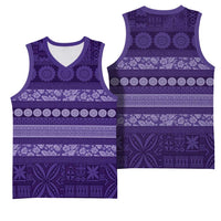 Fiji Marau na Kerisimasi Basketball Jersey Purple Tapa Masi Inspired Christmas - Polynesian Pride