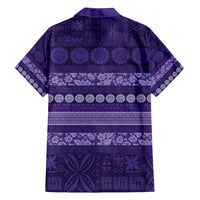 Fiji Marau na Kerisimasi Family Matching Tank Maxi Dress and Hawaiian Shirt Purple Tapa Masi Inspired Christmas - Polynesian Pride