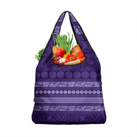 Fiji Marau na Kerisimasi Grocery Bag Purple Tapa Masi Inspired Christmas - Polynesian Pride