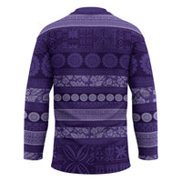 Fiji Marau na Kerisimasi Hockey Jersey Purple Tapa Masi Inspired Christmas - Polynesian Pride