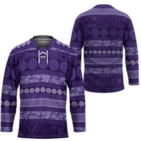 Fiji Marau na Kerisimasi Hockey Jersey Purple Tapa Masi Inspired Christmas - Polynesian Pride