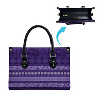 Fiji Marau na Kerisimasi Leather Bag Purple Tapa Masi Inspired Christmas - Polynesian Pride