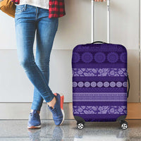 Fiji Marau na Kerisimasi Luggage Cover Purple Tapa Masi Inspired Christmas - Polynesian Pride