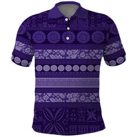 Fiji Marau na Kerisimasi Polo Shirt Purple Tapa Masi Inspired Christmas - Polynesian Pride