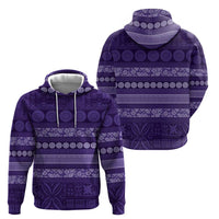 Fiji Marau na Kerisimasi Zip Hoodie Purple Tapa Masi Inspired Christmas - Polynesian Pride