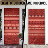 Fiji Marau na Kerisimasi Door Cover Red Tapa Masi Inspired Christmas - Polynesian Pride