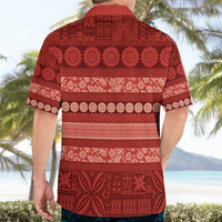 Fiji Marau na Kerisimasi Hawaiian Shirt Red Tapa Masi Inspired Christmas - Polynesian Pride