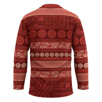 Fiji Marau na Kerisimasi Hockey Jersey Red Tapa Masi Inspired Christmas LT9 - Polynesian Pride
