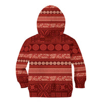 Fiji Marau na Kerisimasi Kid Hoodie Red Tapa Masi Inspired Christmas - Polynesian Pride
