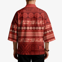Fiji Marau na Kerisimasi Kimono Red Tapa Masi Inspired Christmas - Polynesian Pride