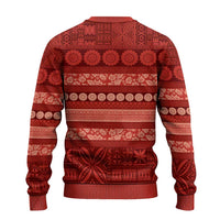 Fiji Marau na Kerisimasi Ugly Christmas Sweater Red Tapa Masi Inspired Christmas - Polynesian Pride
