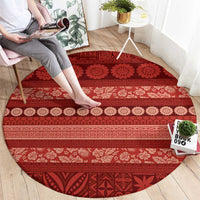 Fiji Marau na Kerisimasi Round Carpet Red Tapa Masi Inspired Christmas - Polynesian Pride
