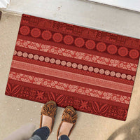 Fiji Marau na Kerisimasi Rubber Doormat Red Tapa Masi Inspired Christmas - Polynesian Pride