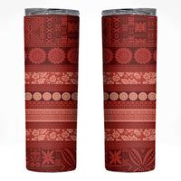 Fiji Marau na Kerisimasi Skinny Tumbler Red Tapa Masi Inspired Christmas - Polynesian Pride