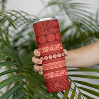 Fiji Marau na Kerisimasi Skinny Tumbler Red Tapa Masi Inspired Christmas - Polynesian Pride