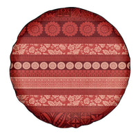 Fiji Marau na Kerisimasi Spare Tire Cover Red Tapa Masi Inspired Christmas - Polynesian Pride