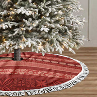 Fiji Marau na Kerisimasi Tree Skirt Red Tapa Masi Inspired Christmas - Polynesian Pride