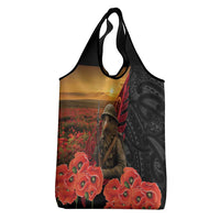 Maori Kiwi Soldier Fern Tattoo ANZAC Day Grocery Bag Lest We Forget