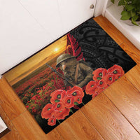 Maori Kiwi Soldier Fern Tattoo ANZAC Day Rubber Doormat Lest We Forget