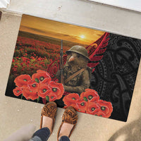 Maori Kiwi Soldier Fern Tattoo ANZAC Day Rubber Doormat Lest We Forget