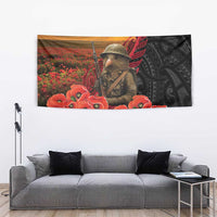 Maori Kiwi Soldier Fern Tattoo ANZAC Day Tapestry Lest We Forget
