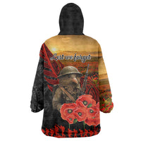 Maori Kiwi Soldier Fern Tattoo ANZAC Day Wearable Blanket Hoodie Lest We Forget