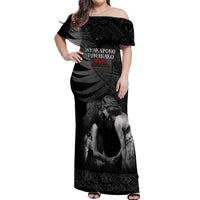 New Zealand Mother's Day Off Shoulder Maxi Dress Maori Hongi Aroha Ahau Ki A Koe Mama