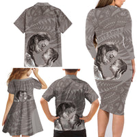 New Zealand Mother's Day Family Matching Long Sleeve Bodycon Dress and Hawaiian Shirt Maori Mo Toku Mama Silver Fern